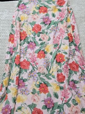 Old Navy Womens Size L Linen Blend Floral Maxi Skirt *Cut From Dress*